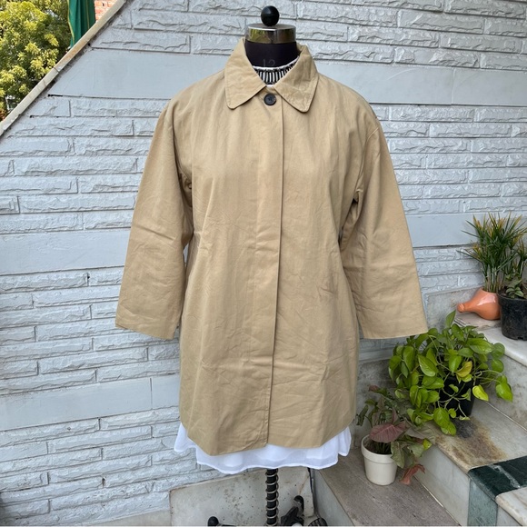 Japanese Brand Jackets & Blazers - Simple Beige Collared Overcoat